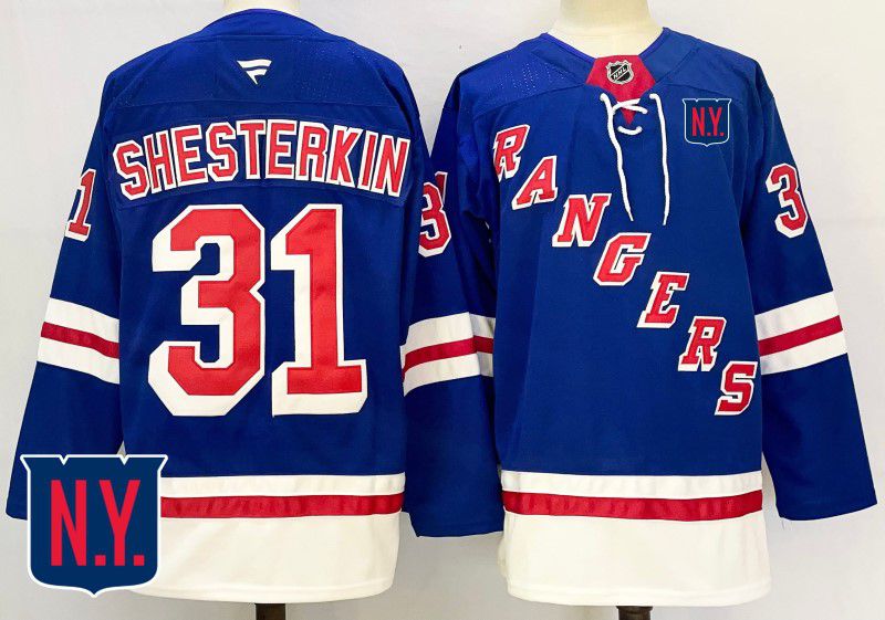 Men New York Rangers #31 Shesterkin Blue Fanatics 2025 NHL Jersey style 1->new york rangers->NHL Jersey